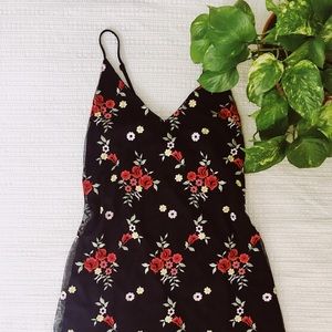 Honey Punch | NWOT Black Floral Mini Dress